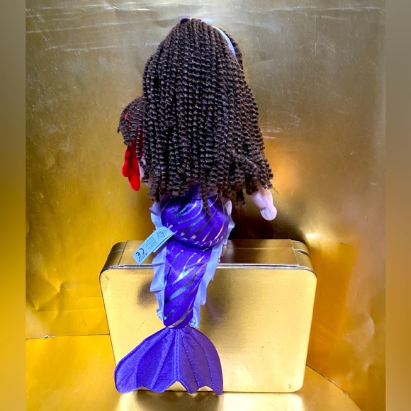 PURPLE MERMAID HOLDING CRAB PLUSH BY THE PETTING ZOO DOLL HAS EMBROIDERED FACE - Picture 2 of 16